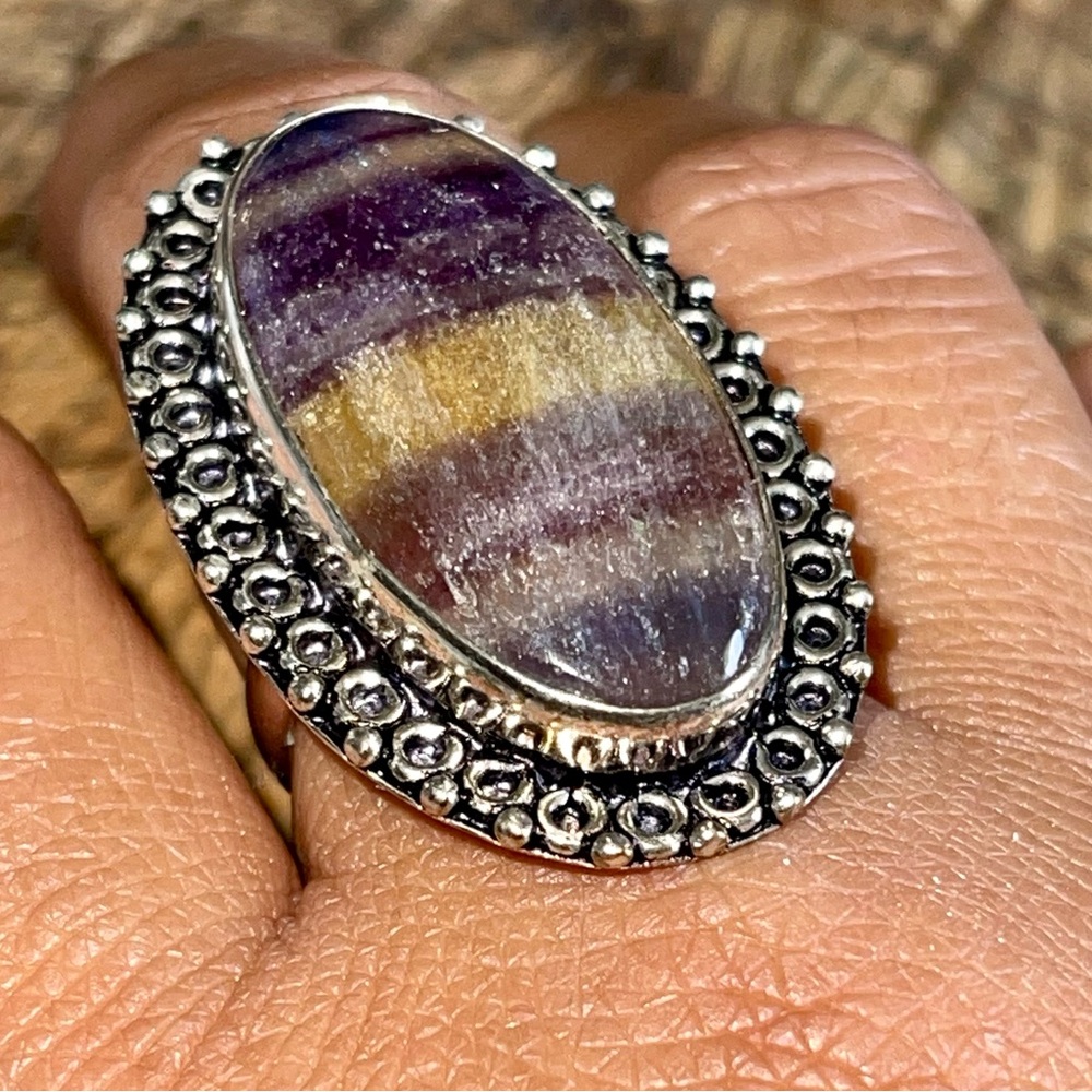 Translucent Purple Fluorite Ring 8